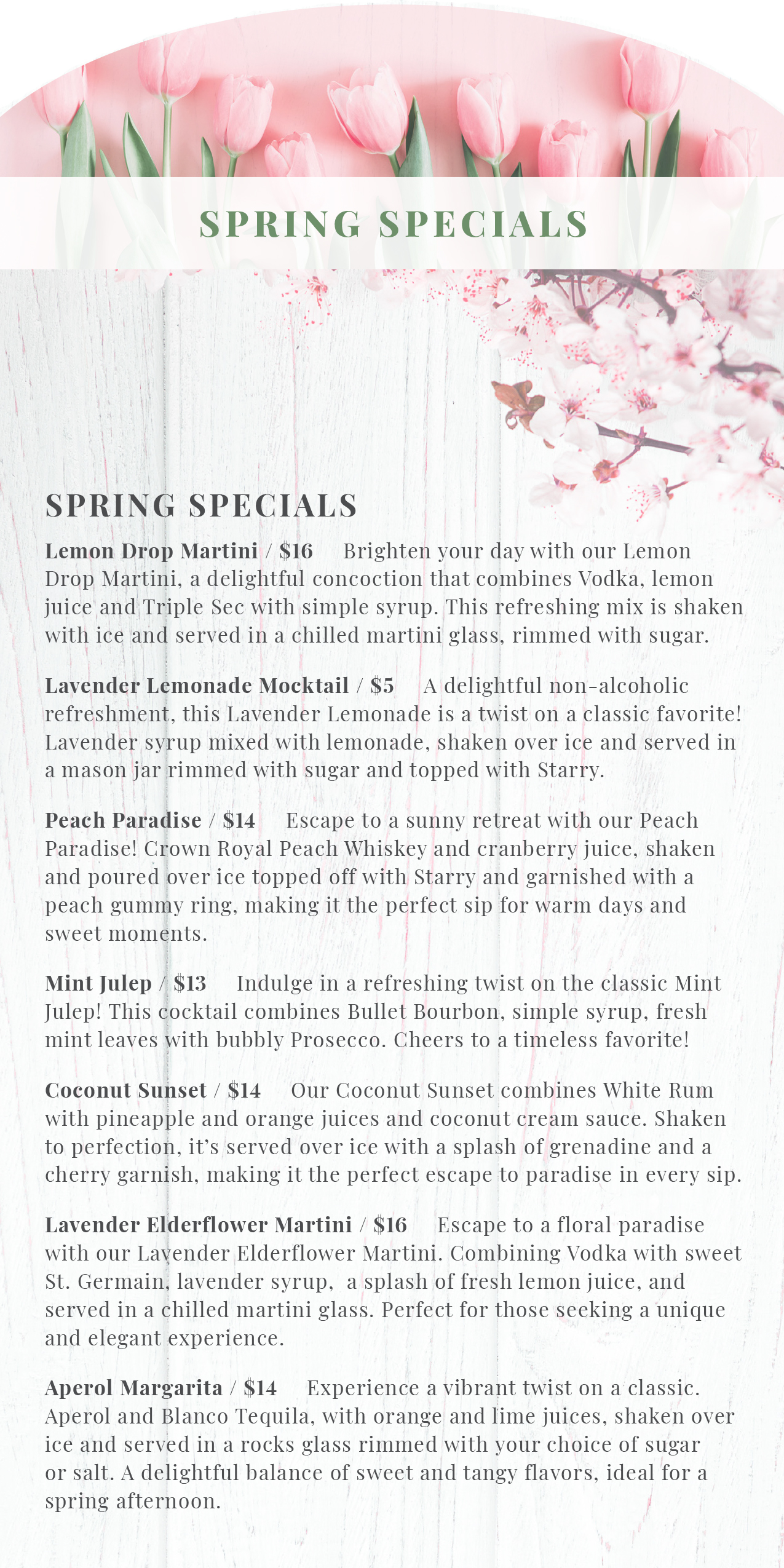 Spring Specials